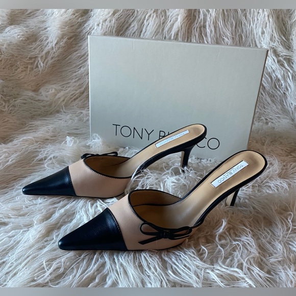 ⭐️NWT⭐️ Tony Bianco Shirley Mule, Size 9.5, Beech & Black - Picture 5 of 16